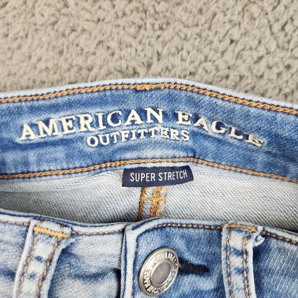 American Eagle Jegging Women’s 00 Reg Super Stretch Hi-Rise Skinny Crop Blue AE - Picture 6 of 12